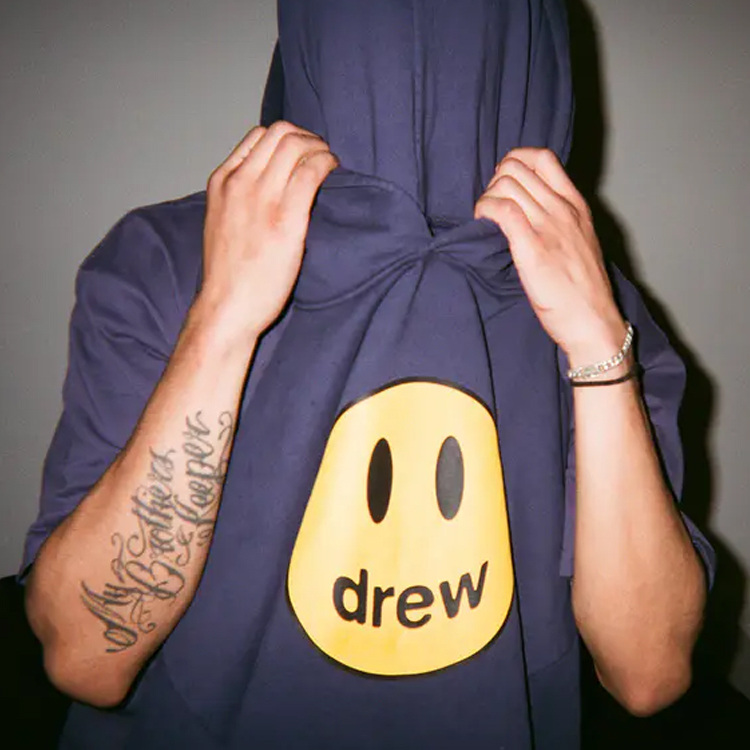 Details for Drew House Smiley Navy 藍色微笑吉祥物男女連帽衫 DH-F31121-N