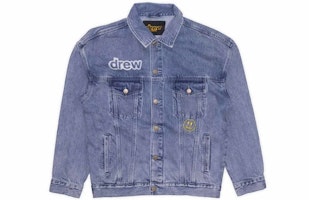 Drew House Smiley Mascot Trucker Jacket Stone Wash Denim Unisex Blue. DR-FW21-050 Drew House Smiley Mascot Trucker Jacket Stone Wash Denim Unisex Blue. DR-FW21-050