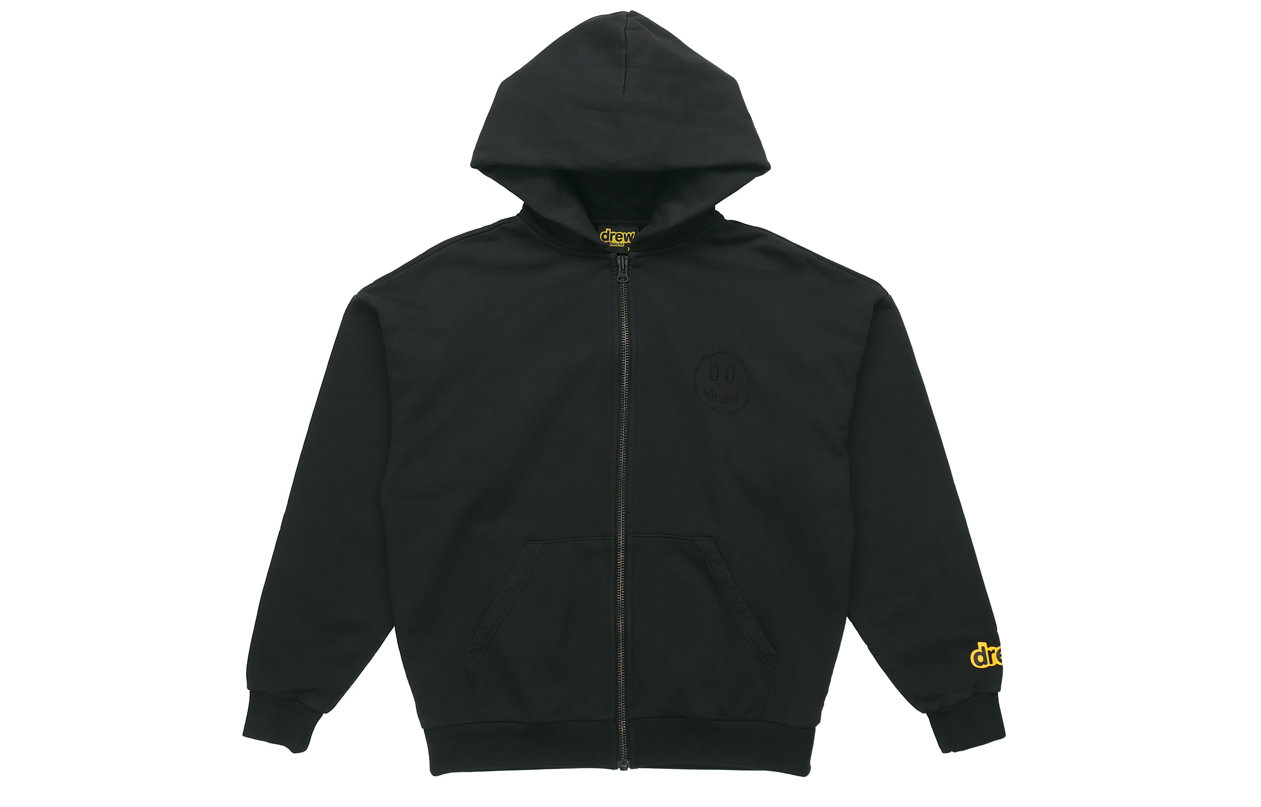 Drew House Smiley Mini Logo Zipper Hoodie Unisex Black DR-SS20-55 圖 2