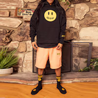 Shop Sudadera Unisex Negra Drew House Smiley Oversized de Forro Polar DH-F31221-MCBK