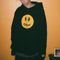 Purchase Sudadera Unisex Negra Drew House Smiley Oversized de Forro Polar DH-F31221-MCBK