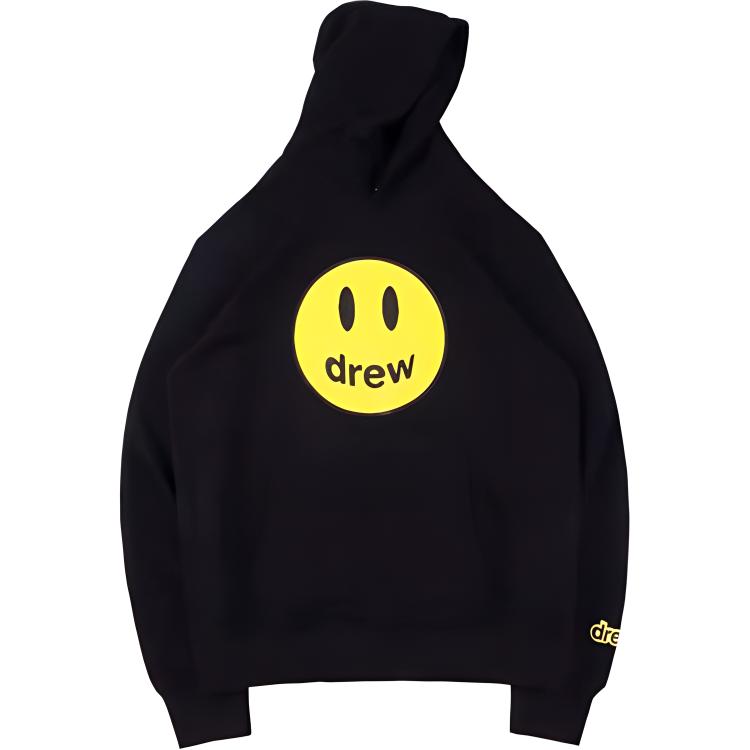 Drew House Smiley Print Black Fleece Pullover Unisex Hoodie DR0117