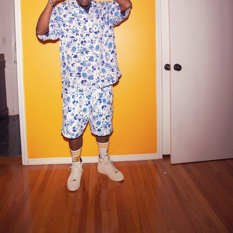 Purchase Drew House Smiley Print Unisex Shorts Biru Danube DR-SS20-89