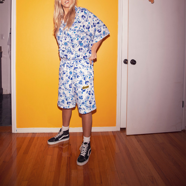 Details for Drew House Smiley Print Unisex Shorts Biru Danube DR-SS20-89