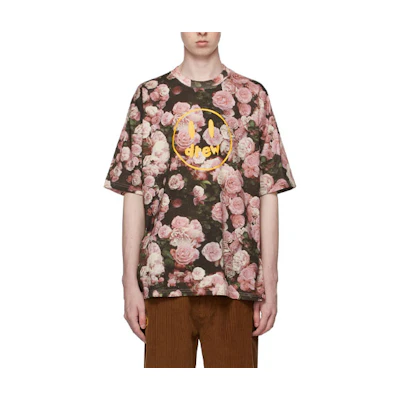 Drew House Smiley Roses Floral Logo Oversized Pink T-Shirt for Men DR-SS22-612