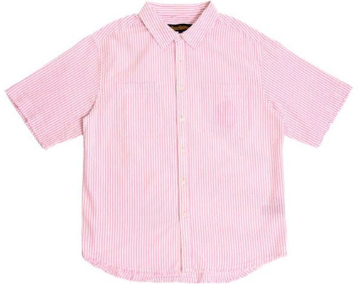 Drew House Smiley Seersucker Baju Poket Lengan Pendek Jalur Pink Unisex. DR-SS21-124 Order Drew House Smiley Seersucker Baju Poket Lengan Pendek Jalur Pink Unisex. DR-SS21-124