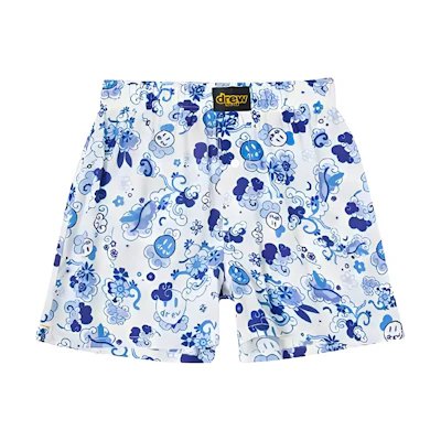 Drew House Smiley Series Rayon Sofia Shorts Unisex Blue Cloud Print DR-SS20-88