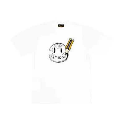 Drew House Smiley Sketch Logo Unisex White T-Shirt DR-SS20-71