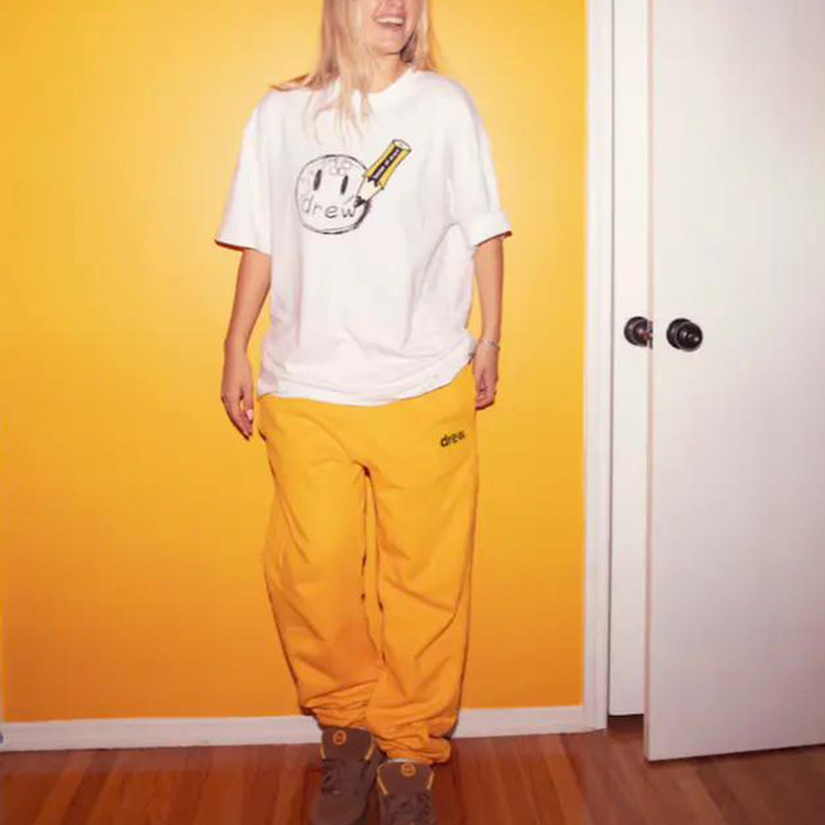 Purchase Drew House Smiley Sketch Logo Kaos Unisex Putih DR-SS20-71