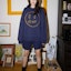 Details for Drew House Smiley Sketch Mascot Crewneck Navy Baju Sejuk Pullover Unisex. DR-SS21-146