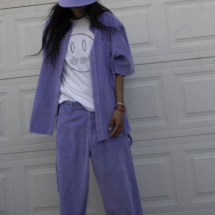 Details for 드류 하우스 스마일리 스케치 마스코트 화이트 그래픽 반팔 티셔츠 유니섹스. DR-FW21-011