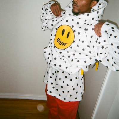 Drew House 笑臉 SS21 波點拼布連帽衫 白色 男女款 DR-SS21-2 Purchase Drew House 笑臉 SS21 波點拼布連帽衫 白色 男女款 DR-SS21-2