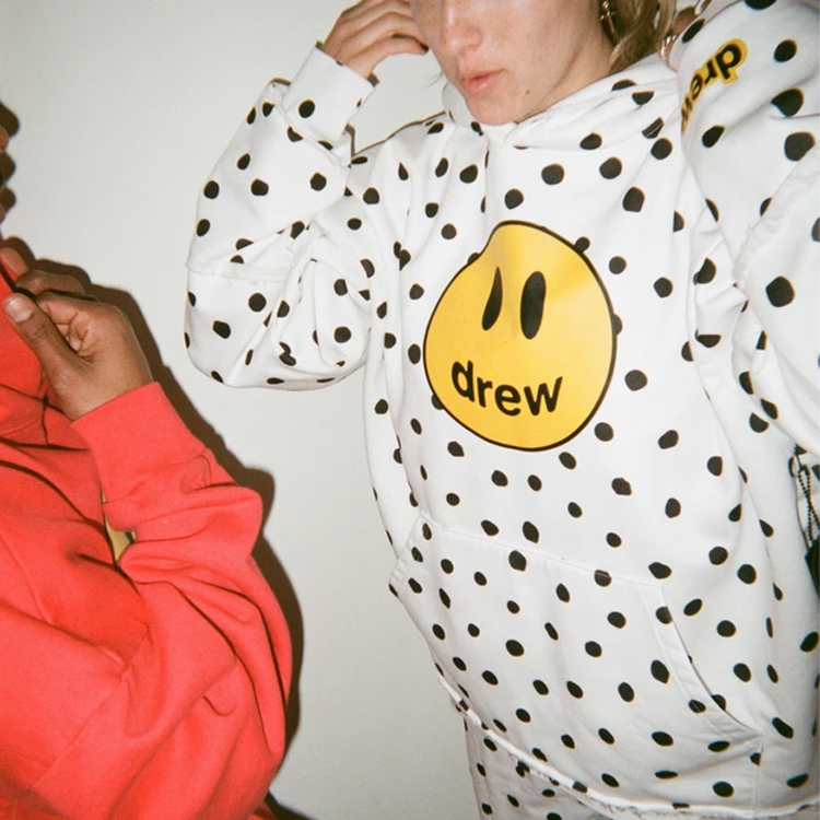 Sizing Drew House 笑臉 SS21 波點拼布連帽衫 白色 男女款 DR-SS21-2