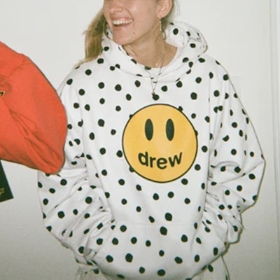 Drew House 笑臉 SS21 波點拼布連帽衫 白色 男女款 DR-SS21-2 Cheap Drew House 笑臉 SS21 波點拼布連帽衫 白色 男女款 DR-SS21-2