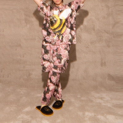 Camiseta Rosa Drew House Smiley SS22 Floral Unisex Estilo Pareja Cuello Redondo DR-SS22-900 2