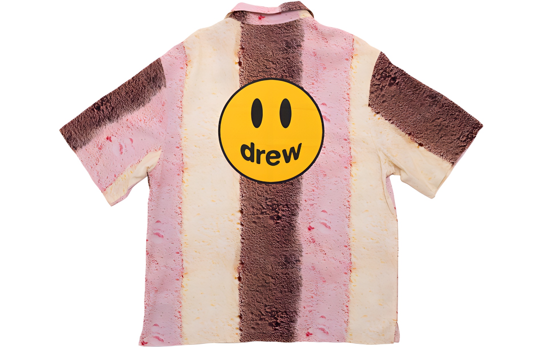 Drew House Smiley SS22 Pink Striped Button-Up Short Sleeve Shirt Unisex. DR-SS22-308
