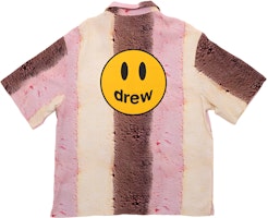 Drew House Smiley SS22 Pink Striped Button-Up Short Sleeve Shirt Unisex. DR-SS22-308 Drew House Smiley SS22 Pink Striped Button-Up Short Sleeve Shirt Unisex. DR-SS22-308