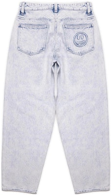 Drew House Smiley Jeans Biru Indigo Unisex Potongan Longgar Gaya Terkini. DR-SS22-231 Lookbook Drew House Smiley Jeans Biru Indigo Unisex Potongan Longgar Gaya Terkini. DR-SS22-231