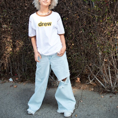 Drew House Smiley Jeans Koyak Ultra Wide Leg Vintage Indigo Unisex Biru. DR-SS22-161 Cheap Drew House Smiley Jeans Koyak Ultra Wide Leg Vintage Indigo Unisex Biru. DR-SS22-161