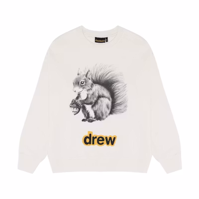Drew House Squirrel Print Crewneck Pullover Sweatshirt Men - White DW-FW22-1223-80