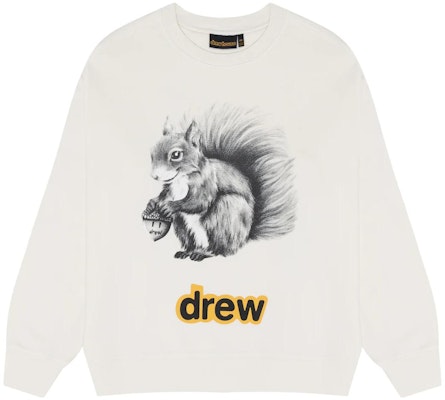 Drew House 男士松鼠印花圆领套头衫卫衣 - 白色 DW-FW22-1223-80 Order Drew House 男士松鼠印花圆领套头衫卫衣 - 白色 DW-FW22-1223-80
