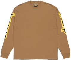 Drew House SS21 Brown Logo Print Long Sleeve Tee-Unisex Cotton Base Layer Top DR-SS21-85 Drew House SS21 Brown Logo Print Long Sleeve Tee-Unisex Cotton Base Layer Top DR-SS21-85