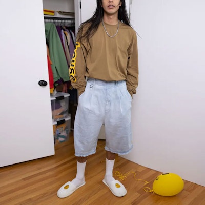 Drew House SS21 棕色標誌印花長袖T恤-男女款純棉內搭上衣 DR-SS21-85 Purchase Drew House SS21 棕色標誌印花長袖T恤-男女款純棉內搭上衣 DR-SS21-85