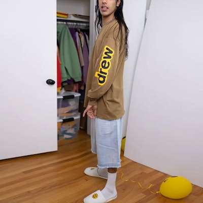 Drew House SS21 棕色標誌印花長袖T恤-男女款純棉內搭上衣 DR-SS21-85 Details for Drew House SS21 棕色標誌印花長袖T恤-男女款純棉內搭上衣 DR-SS21-85