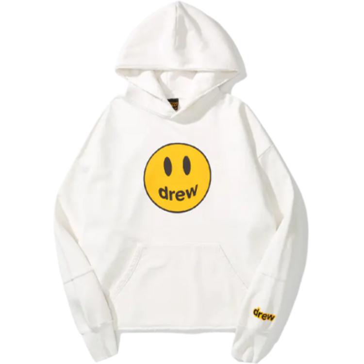 Drew House SS21 Deconstructed Mascot Smiley Hoodie - Unisex Pullover Fleece DR-SS21-112