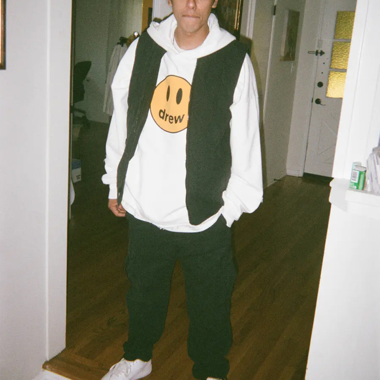 Shop Drew House SS21 解構風吉祥物笑臉連帽衫 - 男女款羊毛上衣 DR-SS21-112