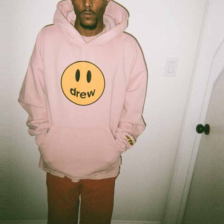 Shop Drew House SS21 Hoodie Unisex Dusty Rose Smiley Pink Pullover DR-SS21-1