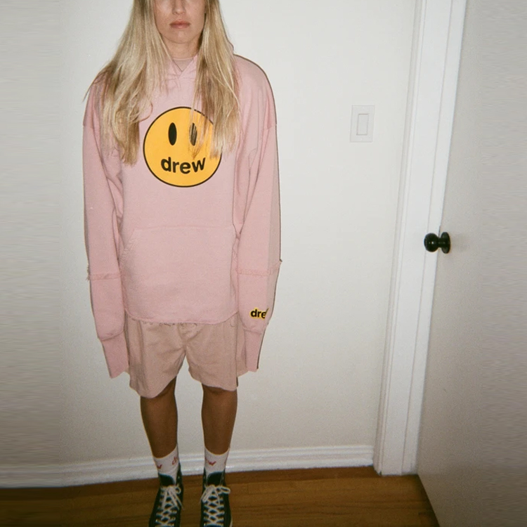 Details for Drew House SS21 Hoodie Unisex Dusty Rose Smiley Pink Pullover DR-SS21-1