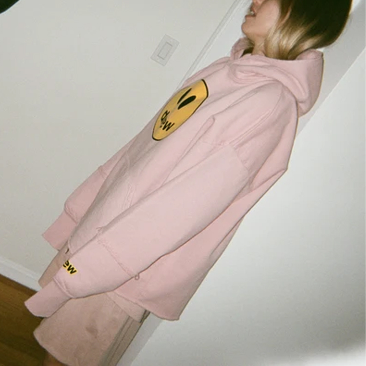 Sizing Drew House SS21 Hoodie Unisex Dusty Rose Smiley Pink Pullover DR-SS21-1