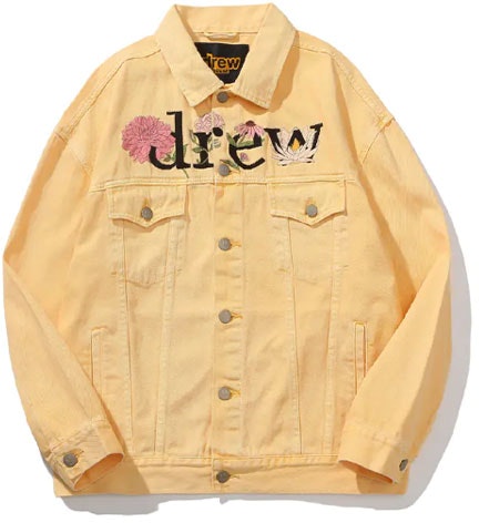 drew-house-ss-21-floral-trucker-jacket-washed-tangerine-yellow-unisex-denim-jacket-dr-ss-21-115
