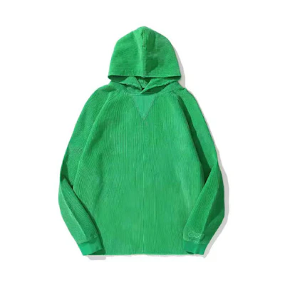 Drew House SS21 Mini Smiley Corduroy Fleece Pullover Hoodie Unisex Green DR-SS21-82