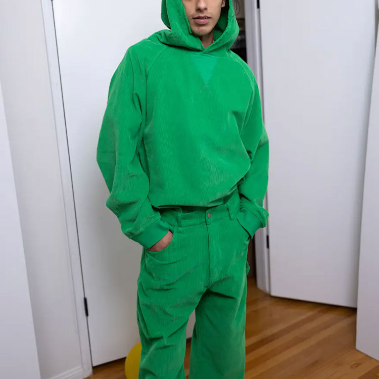 Drew House SS21 Mini Smiley Corduroy Fleece Pullover Hoodie Unisex Green DR-SS21-82 圖 4