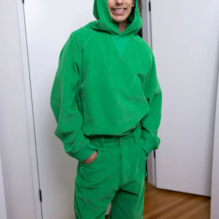 Drew House SS21 Mini Smiley Corduroy Fleece Pullover Hoodie Unisex Green DR-SS21-82 圖 5