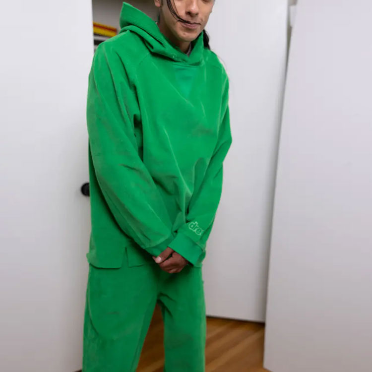 Drew House SS21 Mini Smiley Corduroy Fleece Pullover Hoodie Unisex Green DR-SS21-82 圖 6