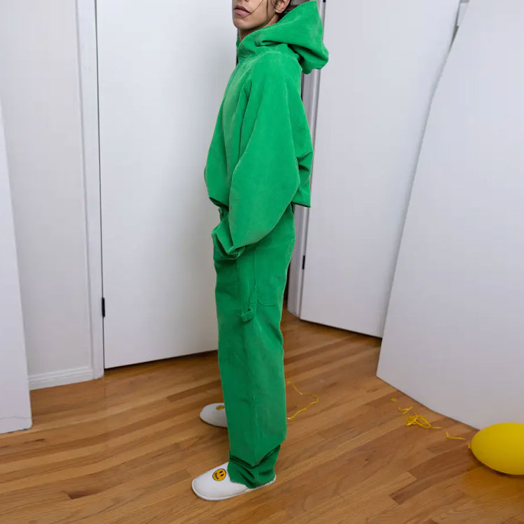 Drew House SS21 Mini Smiley Corduroy Fleece Pullover Hoodie Unisex Green DR-SS21-82 圖 7