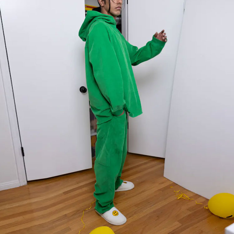 Drew House SS21 Mini Smiley Corduroy Fleece Pullover Hoodie Unisex Green DR-SS21-82 圖 8