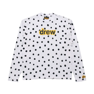 Drew House SS21 Polka Dot Logo Long Sleeve Tee Unisex White DR-SS21-32