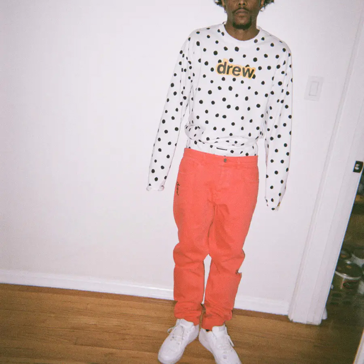 Sizing Drew House SS21 波點標誌長袖T恤 中性款 白色 DR-SS21-32