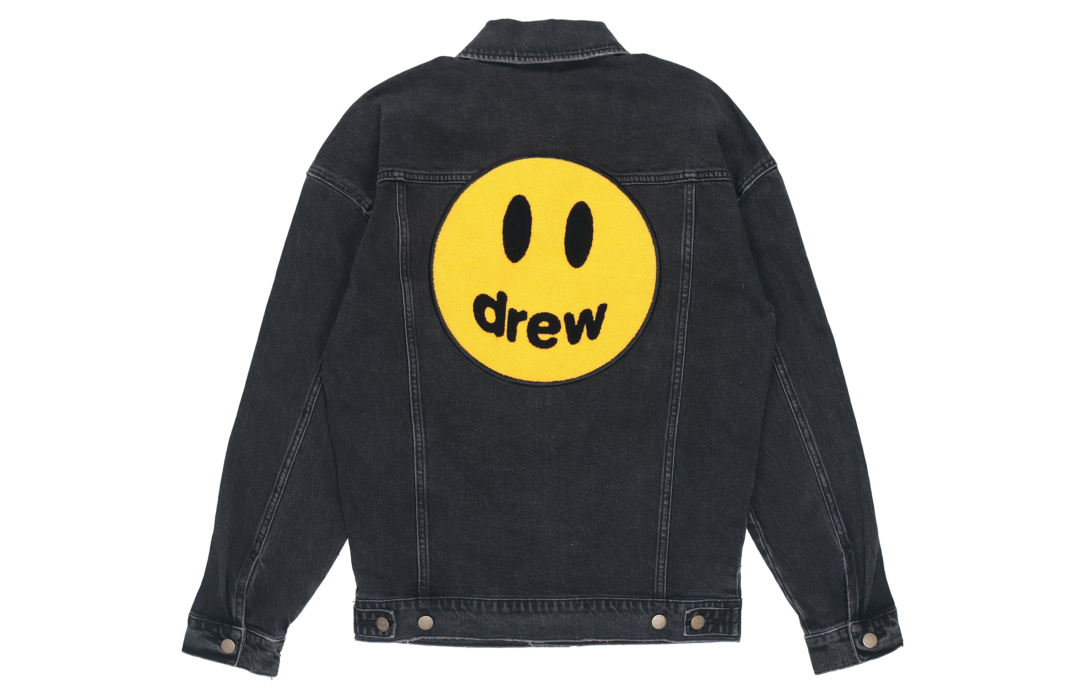 Drew House SS21 Smiley Denim Jacket Unisex Couple's Black DR-SS21-20
