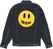 Drew House SS21 Smiley Denim Jacket Unisex Couple's Black DR-SS21-20 Drew House SS21 Smiley Denim Jacket Unisex Couple's Black DR-SS21-20