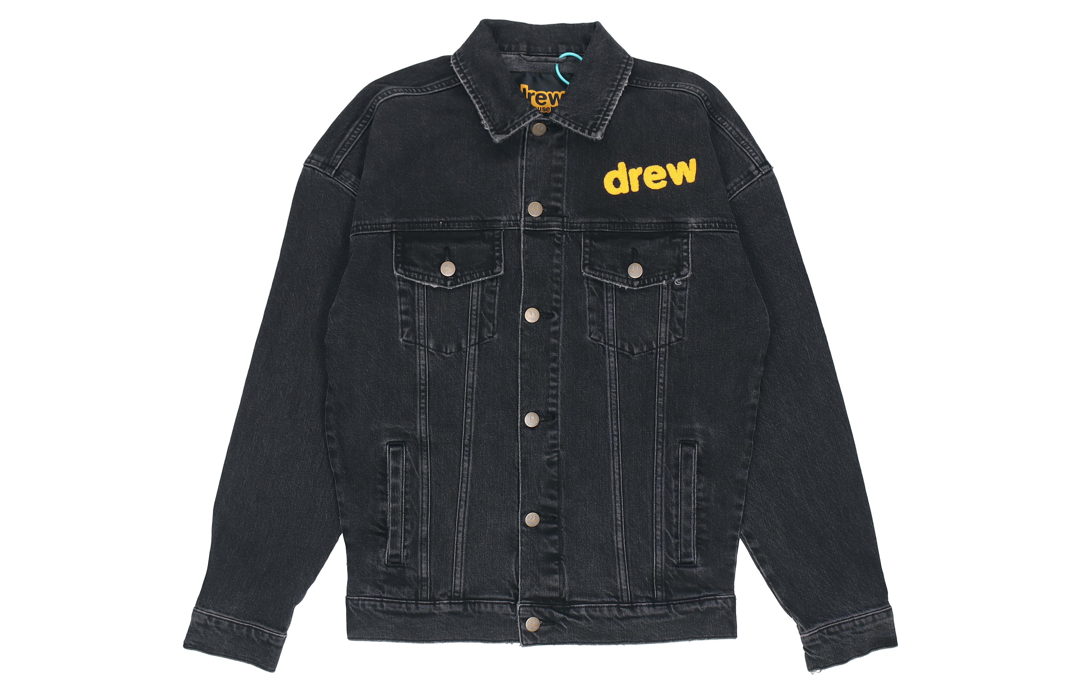 Lookbook Drew House SS21 Jaket Denim Senyum Unisex Pasangan Hitam DR-SS21-20