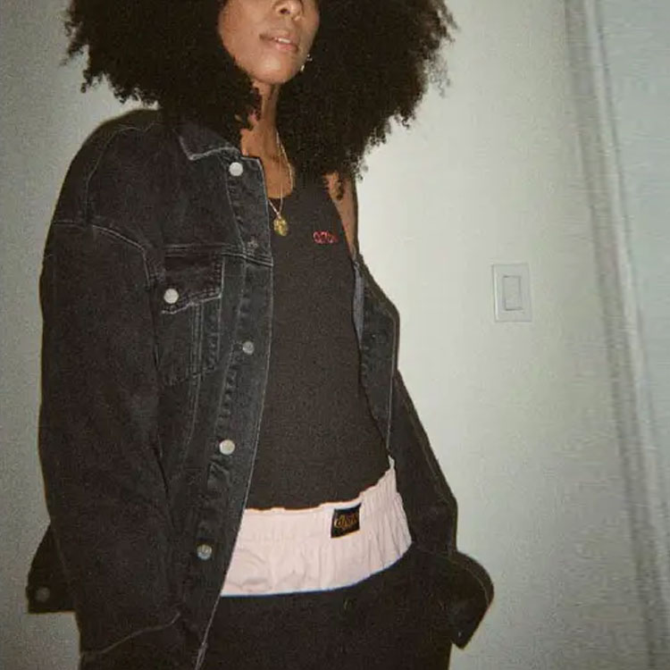 Details for Drew House SS21 Jaket Denim Senyum Unisex Pasangan Hitam DR-SS21-20