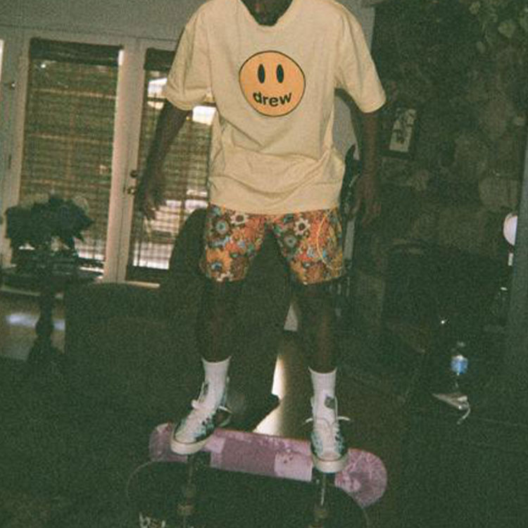 Details for Drew House SS21 笑脸花卉印花男女同款短裤 多色款。 DR-SS21-118