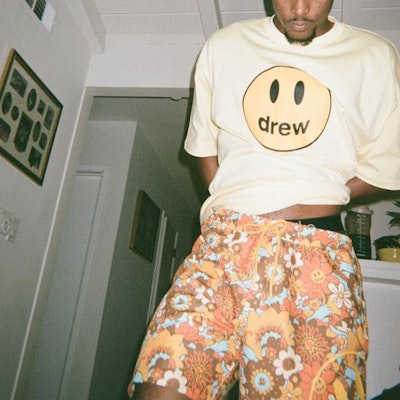 Drew House SS21 笑脸花卉印花男女同款短裤 多色款。 DR-SS21-118 2