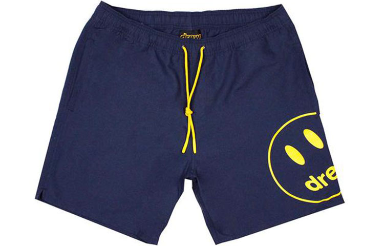 Drew House SS21 Smiley Mascot Pool Shorts Navy Unisex Drawstring Shorts DR-SS21-119