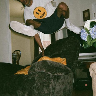 Drew House SS21 笑脸标志海军蓝男女通用抽绳短裤泳池短裤 DR-SS21-119 1